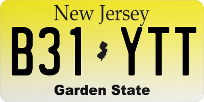NJ license plate B31YTT