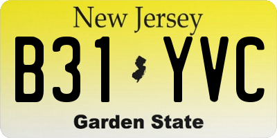 NJ license plate B31YVC