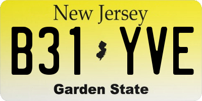 NJ license plate B31YVE