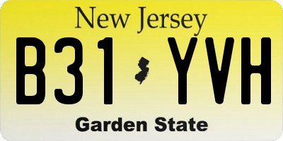 NJ license plate B31YVH