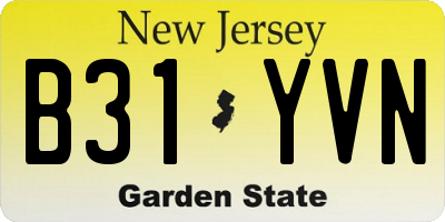 NJ license plate B31YVN