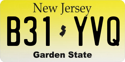 NJ license plate B31YVQ