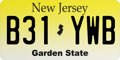 NJ license plate B31YWB