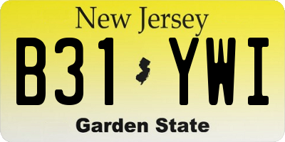 NJ license plate B31YWI
