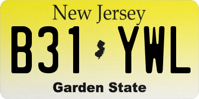 NJ license plate B31YWL