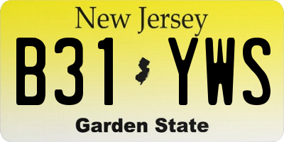NJ license plate B31YWS