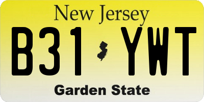 NJ license plate B31YWT