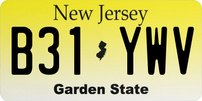 NJ license plate B31YWV