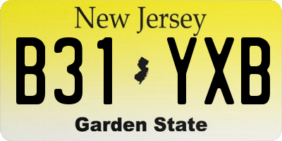 NJ license plate B31YXB