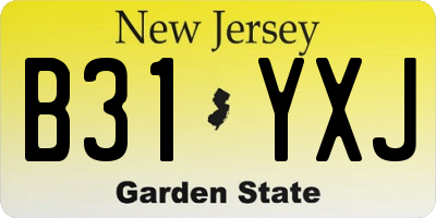 NJ license plate B31YXJ