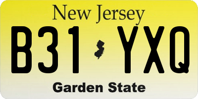 NJ license plate B31YXQ