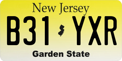 NJ license plate B31YXR