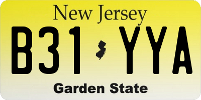 NJ license plate B31YYA