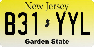 NJ license plate B31YYL