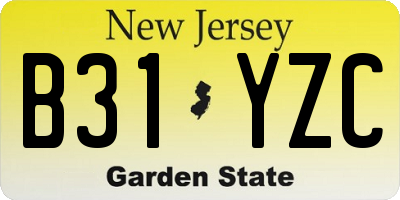 NJ license plate B31YZC