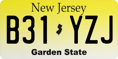 NJ license plate B31YZJ