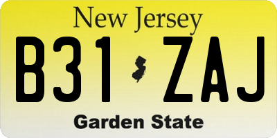 NJ license plate B31ZAJ