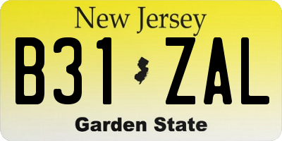 NJ license plate B31ZAL
