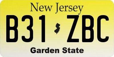 NJ license plate B31ZBC
