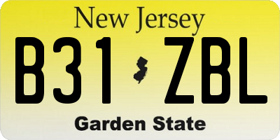 NJ license plate B31ZBL