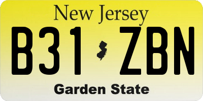 NJ license plate B31ZBN