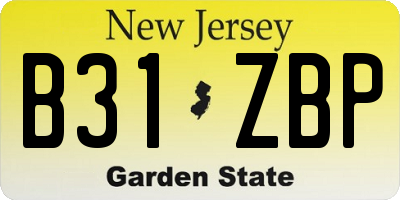 NJ license plate B31ZBP