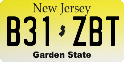 NJ license plate B31ZBT