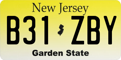 NJ license plate B31ZBY