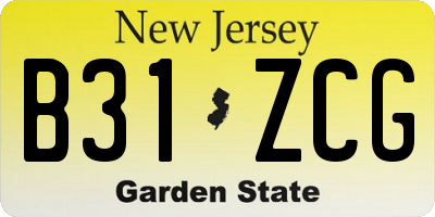 NJ license plate B31ZCG