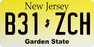NJ license plate B31ZCH