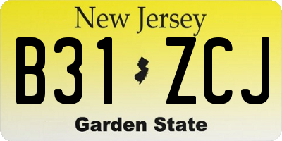 NJ license plate B31ZCJ