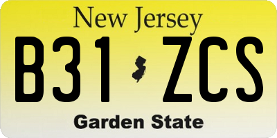 NJ license plate B31ZCS