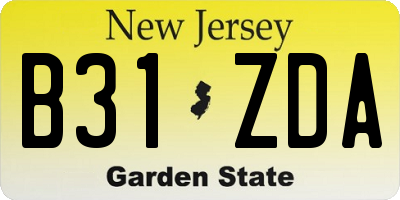 NJ license plate B31ZDA