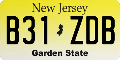 NJ license plate B31ZDB