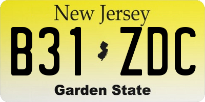 NJ license plate B31ZDC