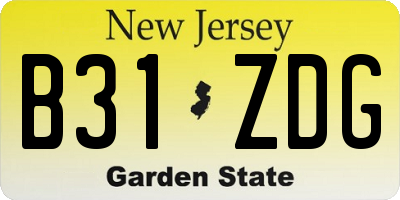 NJ license plate B31ZDG