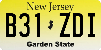 NJ license plate B31ZDI