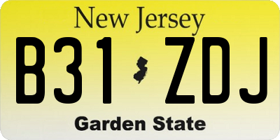 NJ license plate B31ZDJ