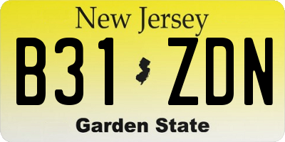 NJ license plate B31ZDN