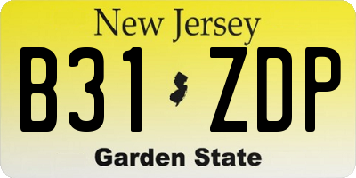 NJ license plate B31ZDP