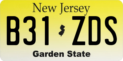 NJ license plate B31ZDS