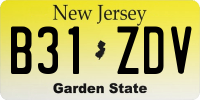 NJ license plate B31ZDV
