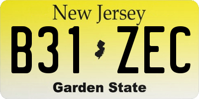 NJ license plate B31ZEC