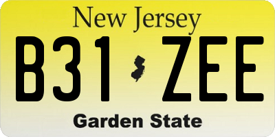 NJ license plate B31ZEE
