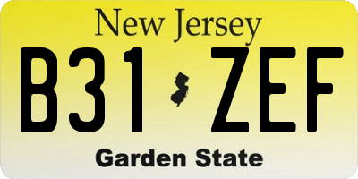 NJ license plate B31ZEF