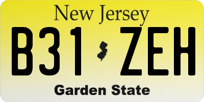 NJ license plate B31ZEH