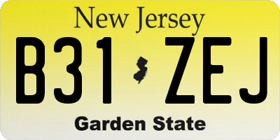 NJ license plate B31ZEJ