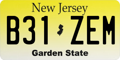 NJ license plate B31ZEM