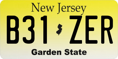 NJ license plate B31ZER