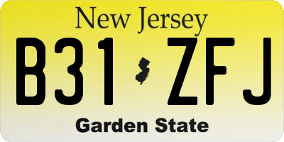 NJ license plate B31ZFJ